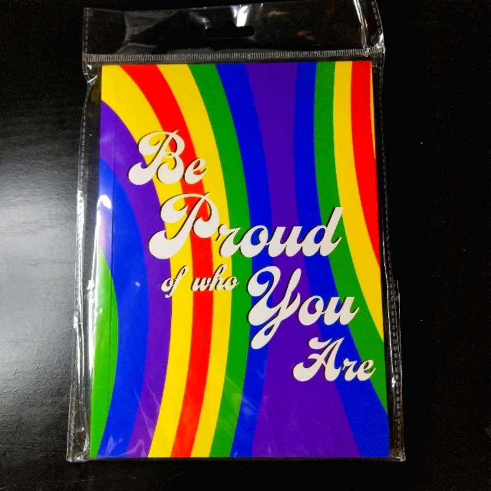Pride "Be Proud Of Who You Are" Rainbow Notebook NWT